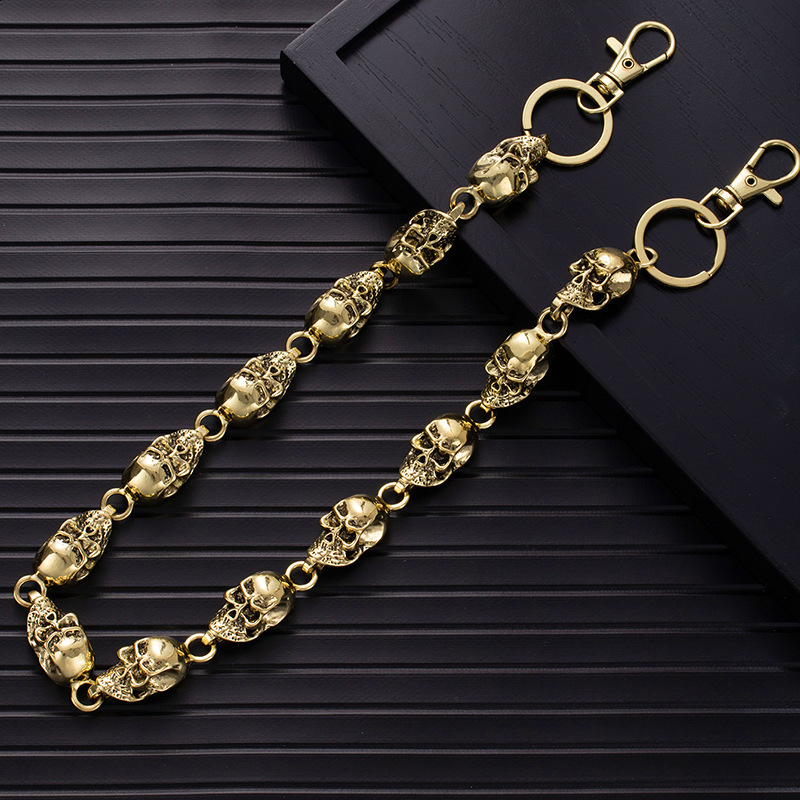 Metal Skull Jeans Chain Hip Hop Personalized Punk Dark Skull Waist Chain Handsome Cool unisex Accessories 250521