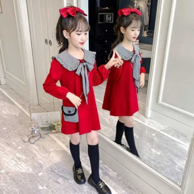 Girls 2025 Autumn New Sweet Princess Long Sleeve Stylish Dress for 412Y C250916