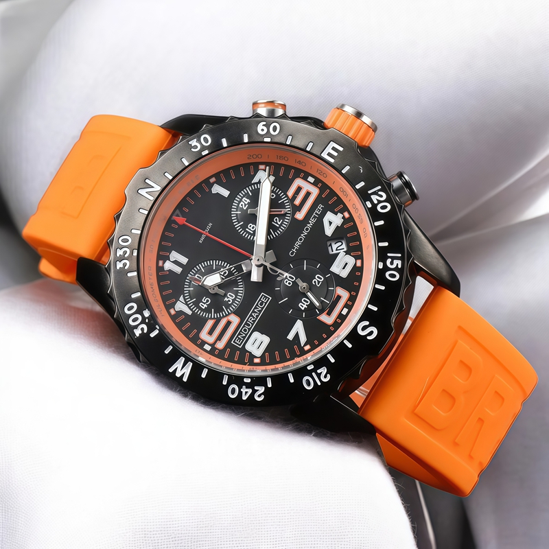Luxury Mens Watch Quartz Chronograph 40mm Watches Multiple Colors Rubber Men Watches Glass Wristwatches Free Shipping