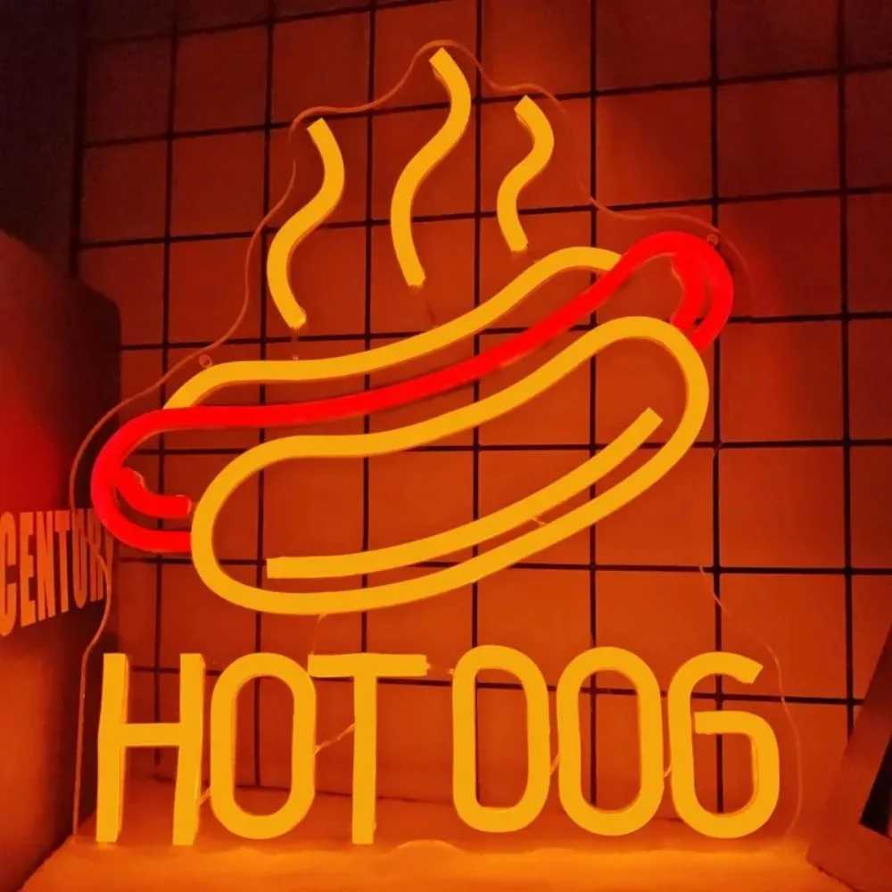 Hamburger Neon Hot Dogs Neon Pizza Burger Shop DecorHamburg LED Neon Restaurant Kitchen Shop Party Wall Decoration Y250916