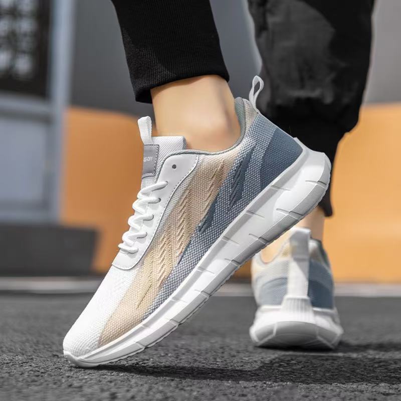 Men'S Running Shoes, Plus Size Sports Shoes 39-48 Cross-Border Woven Men'S Shoes Lightweight Cold Glue Shoes Casual Shoes