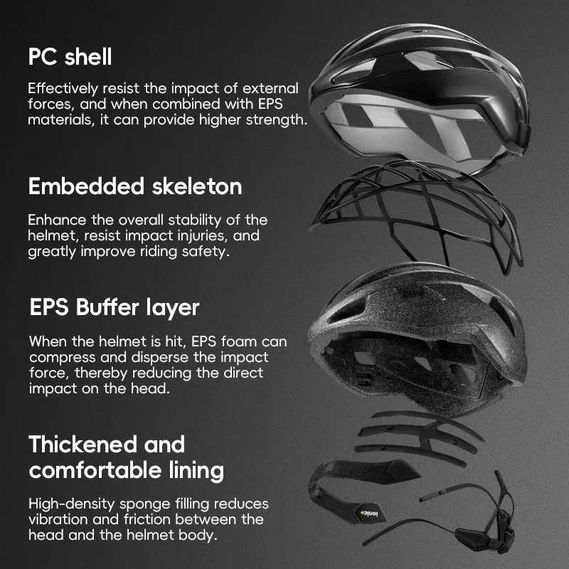 ROCKBROS Ultralight Cycling Helmet Safety Cap Bicycle Helmet for Women Men Racing Bike Equipments Road MTB Adult Bike Helmets J250916