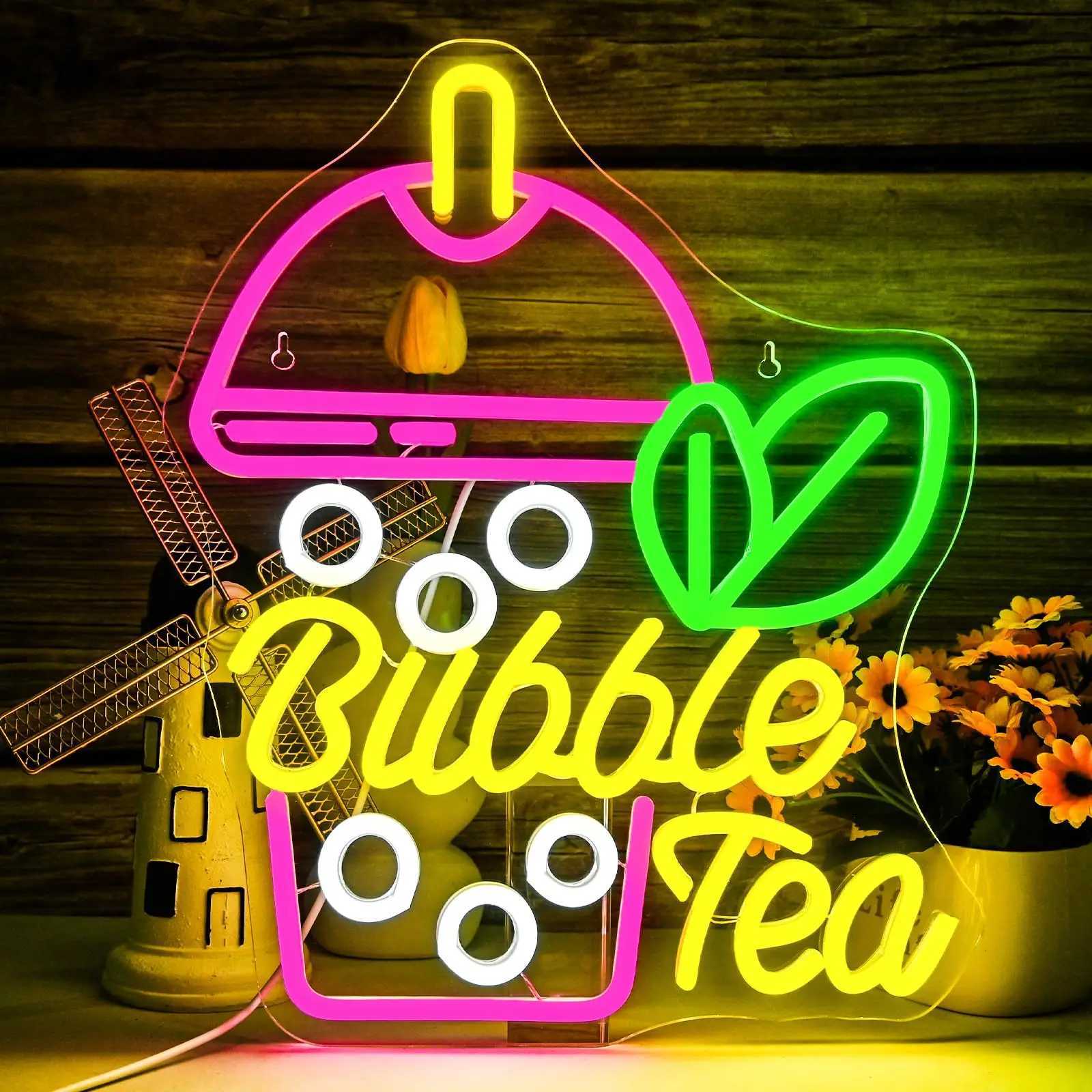 Bubble Tea Neon Sign Bright LED Boba Shop Decor Cafe Wall Light for Milk Tea Store Home Bar Trendy Gift for Boba Lovers Y250916