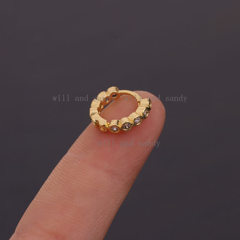 18K Gold Cubic Zirconia Diamond Hoop Earrings for Women Buckle Designer Jewelry Tiny Iced Out Love Heart Braid Leaf Water Drop Charm Earring Fashion B