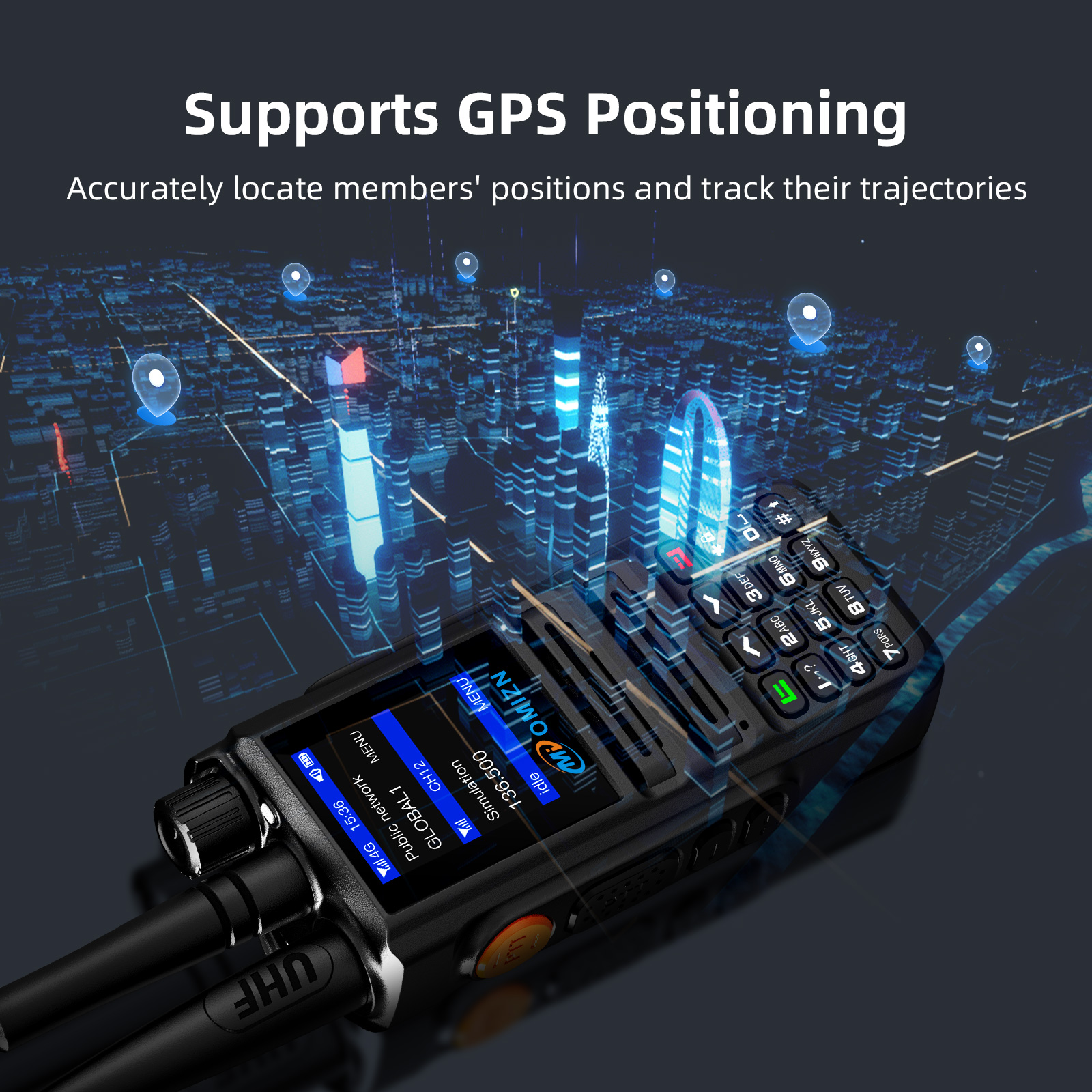 OMIZN X8 4G/GMRS UHF Android Dual Mode Walkie Talkie Unlimited Range Supports GPS Zello WiFi Bluetooth AES256 Encrypt