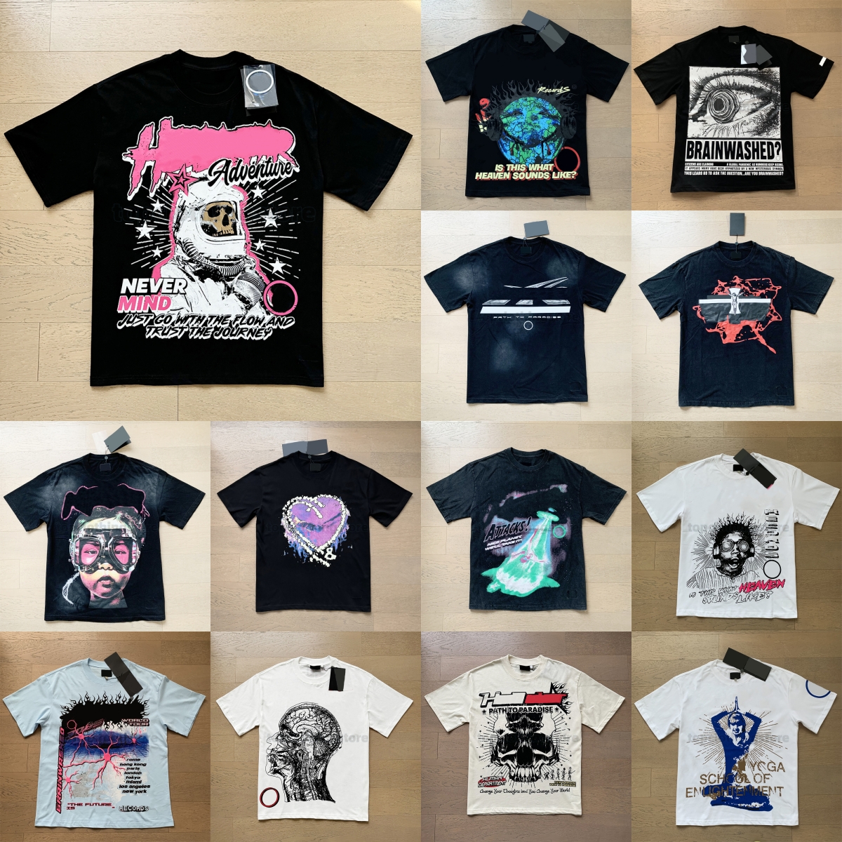 10A New Man t shirt Designer t-shirts clothing clothes Fashion cotton hipster washed fabric tee graphic Street Quality Lettering foil print Vintage Loose fitting S-XL