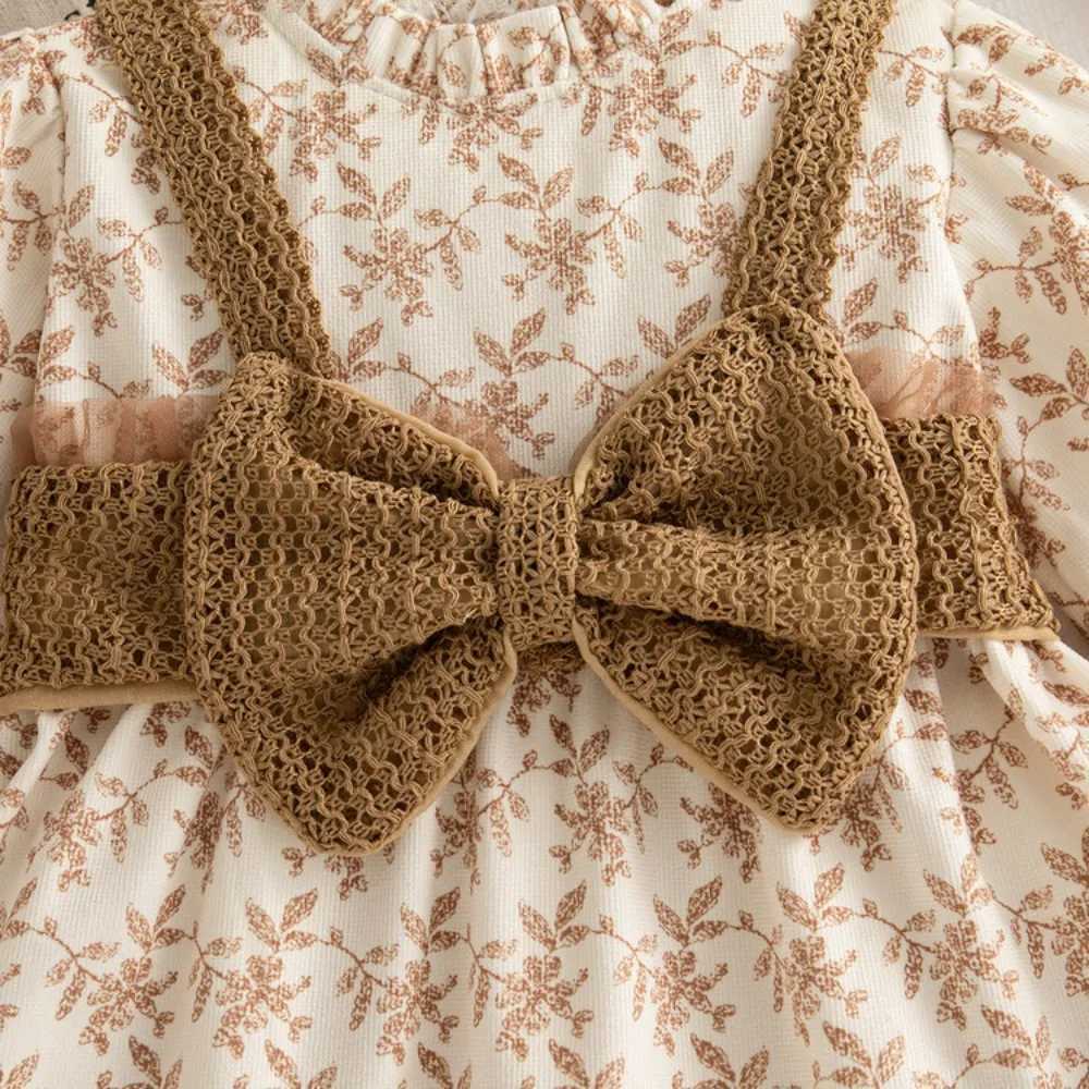 Korean Fashion Girls Dress 2025 Spring and Autumn New Little Girl Princess Skirt Long Sleeve Fake Two Piece Dress C250916