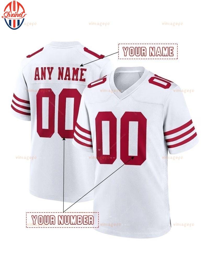 Mens Custom Football 2025 Rivalries Jersey Brock Purdy George Kittle Fred Warner Christian McCaffrey Jones Deommodore LenoirCompetitive version jersey