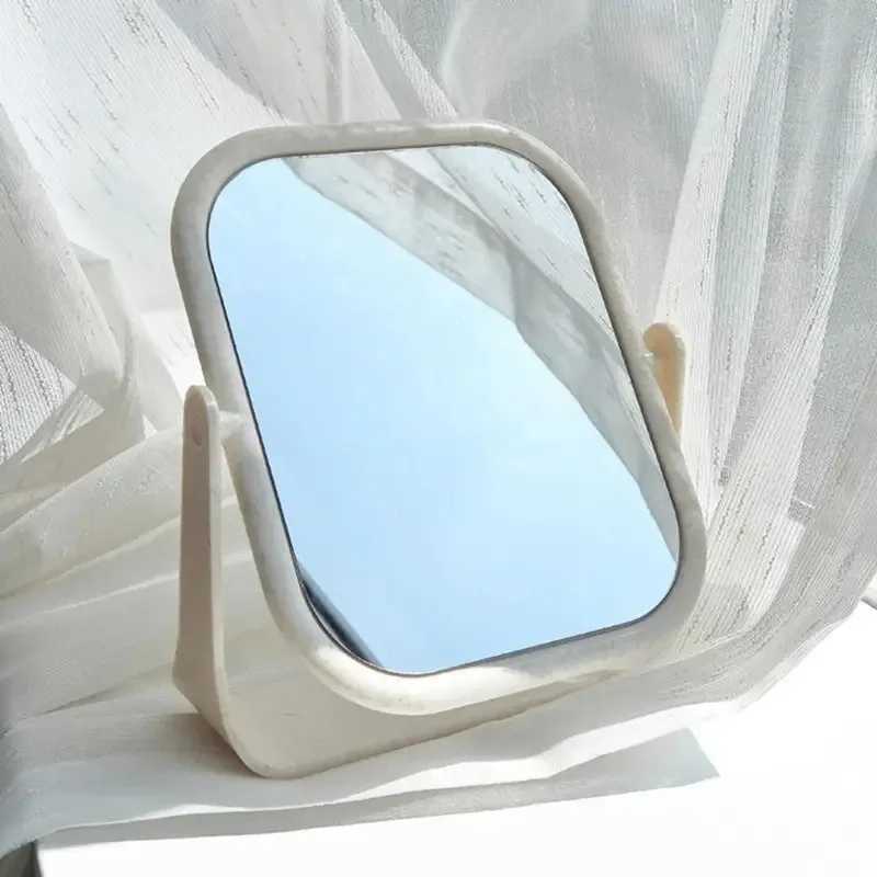 Foldable Desktop Makeup Mirror 360 Degree Rotating Double Sided Princess Mirror Portable With Stand Square Round Mirror Home C250916