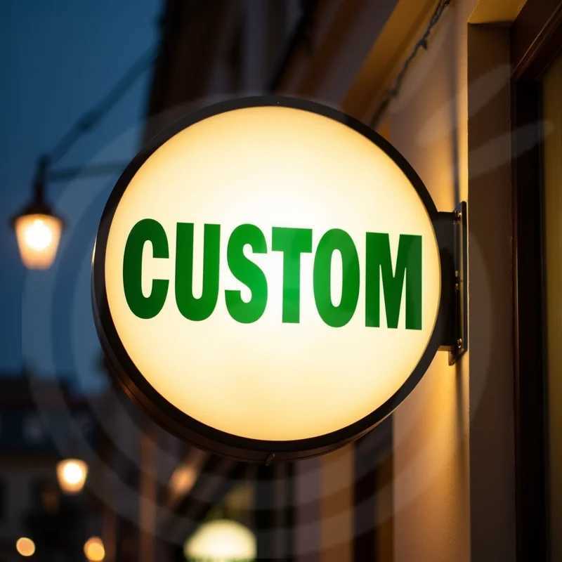 Custom Waterproof Round LED Light Box for Restaurants Acrylic Double Sided Advertising Sign Illuminated Wall Mount Y250916