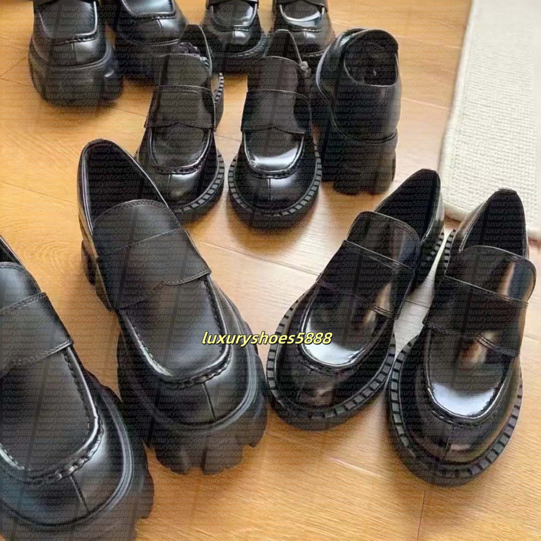 Loafers Designer shoes monolith leather Casual Shoes women loafer shoes pra shoes Cowhide Sneakers Oxford Chunky Sneaker Matte lug sole platfrom shoes 35-42