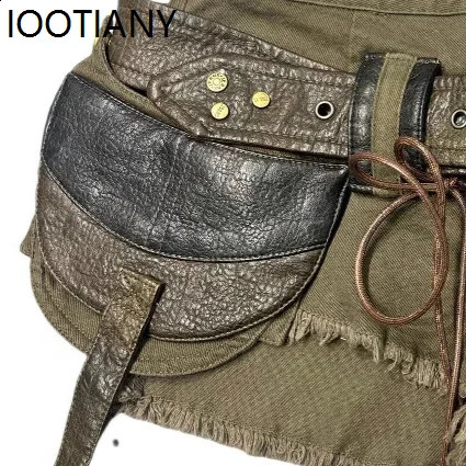 Summer Womens Y2k Street Fashion Gyaru Workwear Denim Shorts Japanese Harajuku Denim Pants Cyberpunk Outfit 250916