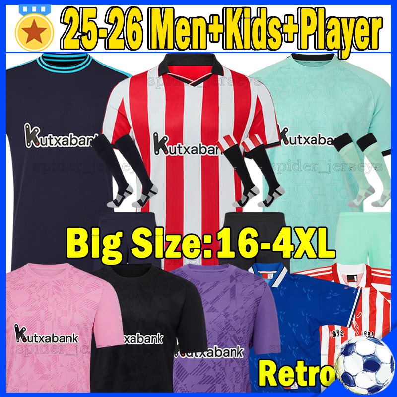 XXXL 4XL 25 26 bilbao Soccer Jerseys retro 1984 1997 2003 2012 O.SANCET WILLIAMS JR MAROAN Football Shirts 2025 2026 GURUZETA VESGA Goalkeeper UNAI SIMON Men Kids Kits