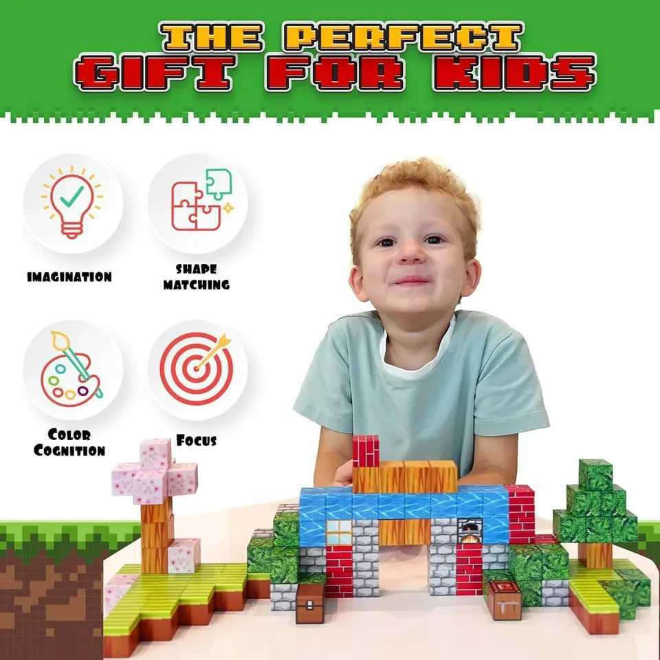 100PCS Magnetic Blocks Build Magnet Set for Boys Girls Magnetic Construction Set STEM Sensory Toys for Toddlers Gifts C250916