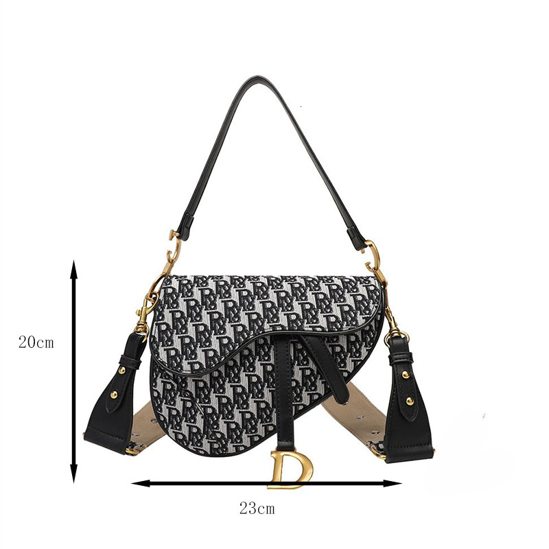 Designer Canvas Women's Hundred Handbag Crossbody Saddle Comfortable Shoulder bag Strap Women Large Capacity Letter Underarm Bag r8