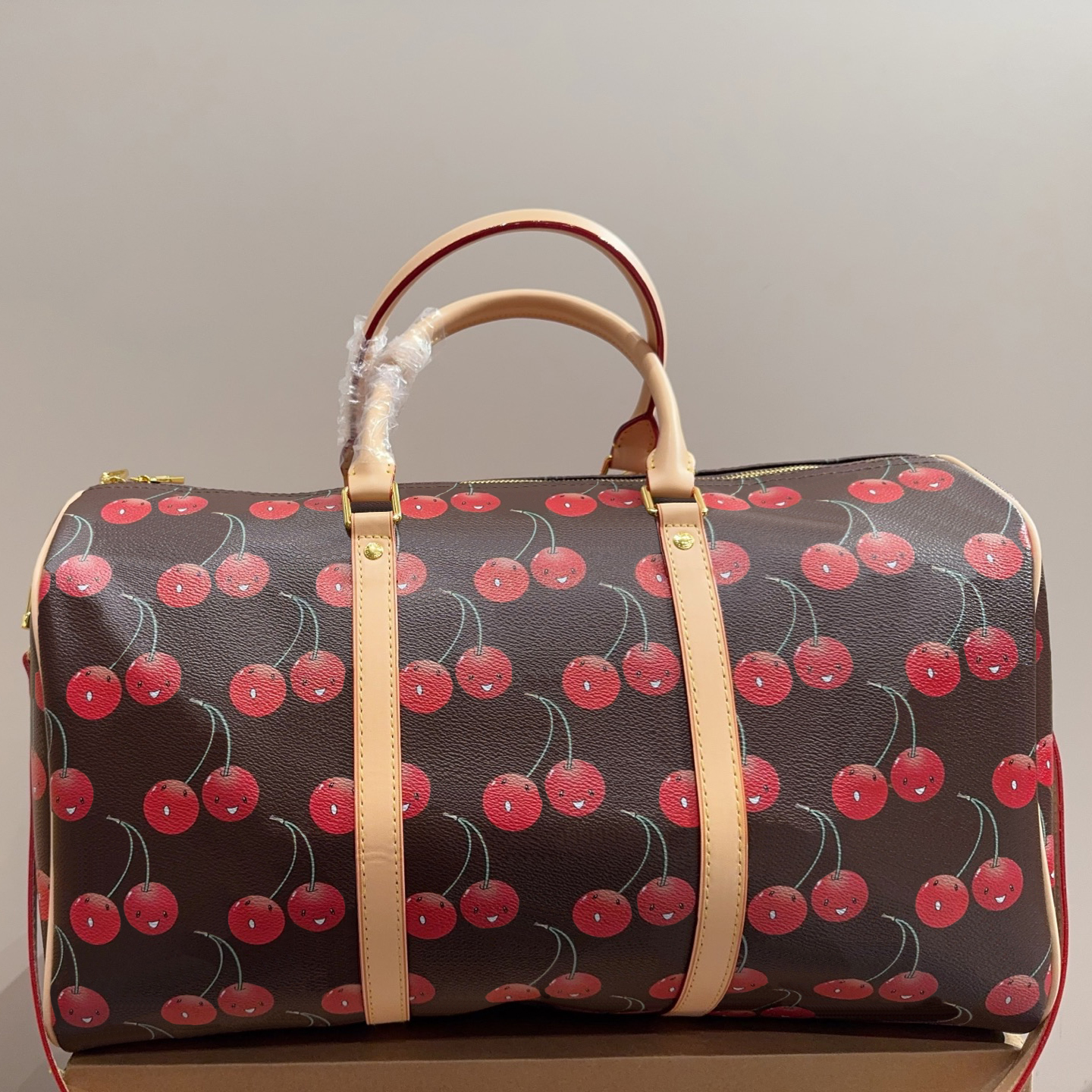 Top quality duffle bag luxury travel bag luggage designer bag Women shoulder bag Handbags Fashion classic Cherry Pattern baggage travels bags 45CM
