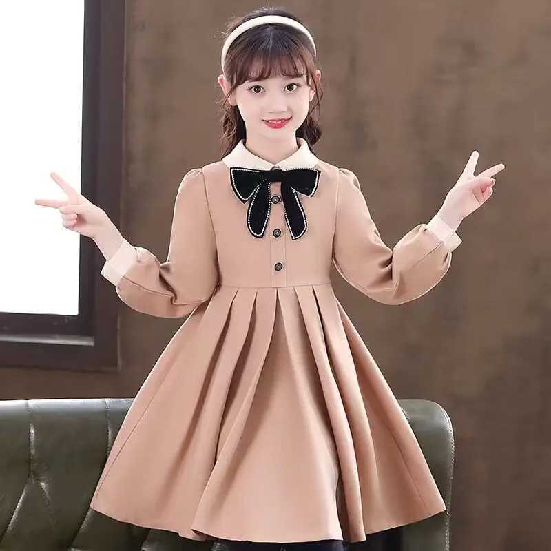 Girls SpringAutumn New Arrival Big Kids School Uniform Style Dress 412 Years Old C250916