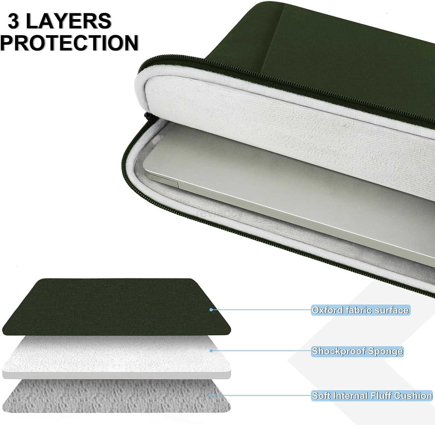 Laptop Sleeve Case 133 inch Shockproof Protective Computer Cover with Accessories Pocket Portable Laptop Bag Compatible with MacBook AirPro 13133 inch