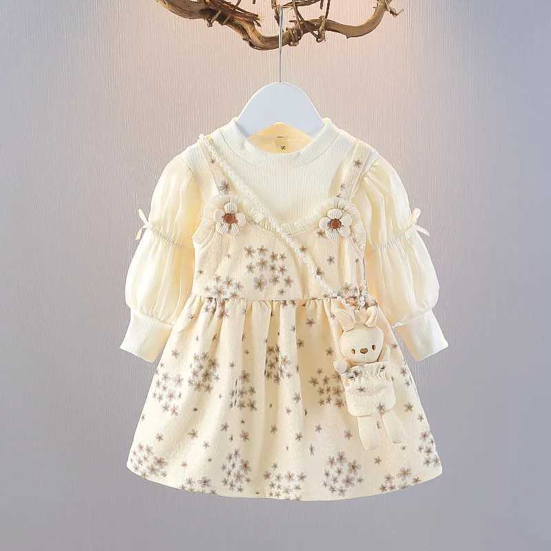 2025 New Spring Western Flower Dress Feelings Feed 2 Sweet and Lovely Going Leisure Girl Clothing Give Rabbit 06yearol C250916