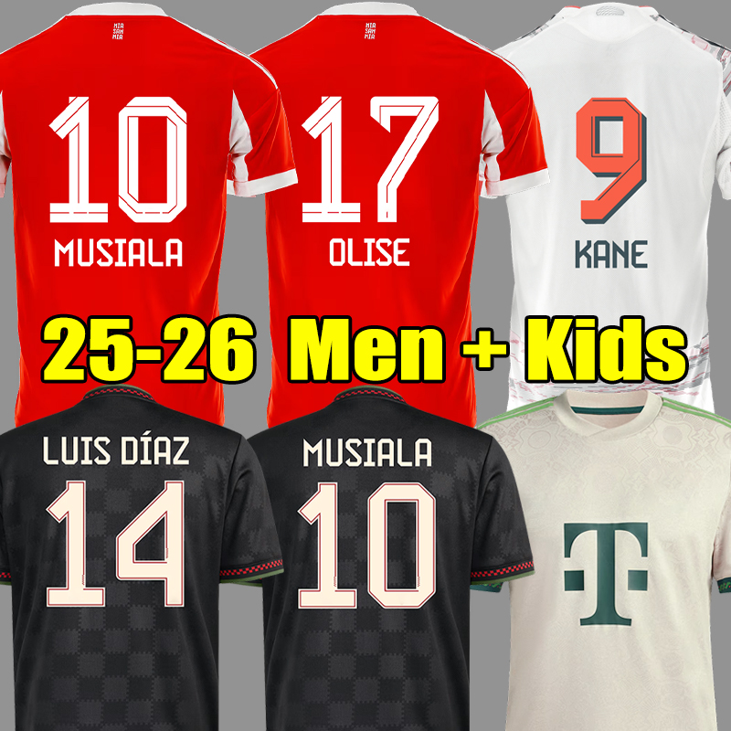 MUSIALA BAYERNS away soccer jerseys 125th bayernmunich 25 26 KANE KIMMICH MULLER DAVIES 2025 2026 Oktoberfest GNABRY Men Kids kit home third football shirt