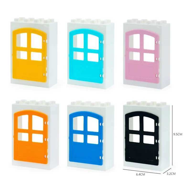 Big Building Blocks Houses Build Accessories Door Window Sets Wall Roof Compatible Large Bricks Assemble Boy Girl Kids Toy Gifts C250916