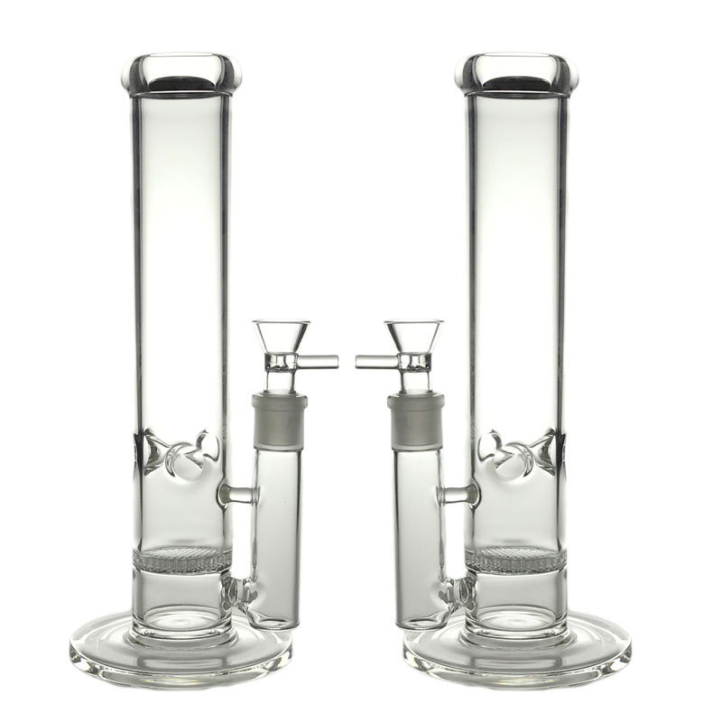 Goodsstore 11.8 Inch Glass Bong Smoking Water Pipes 18mm Female Straight Hookah Clear Thick Heady Beaker Recycler Honeycomb Percolator Bong Bowl