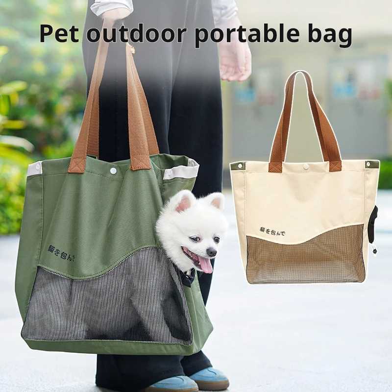 Breathable Pet Carrier Bag Handheld Shoulder Tote Small Medium Dogs Cats Oxford Canvas Portable Outdoor Travel Pack Pet Supplies L250916