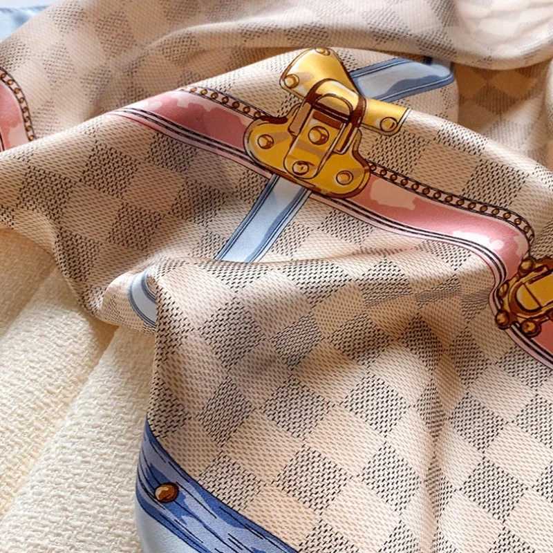 Luxurious 100 Natural Silk Scarf Women Luxury Brand Bandana Foulard Femme Soft Kerchief Hijab Square Neckerchief Wraps 2086Inch6 D250916