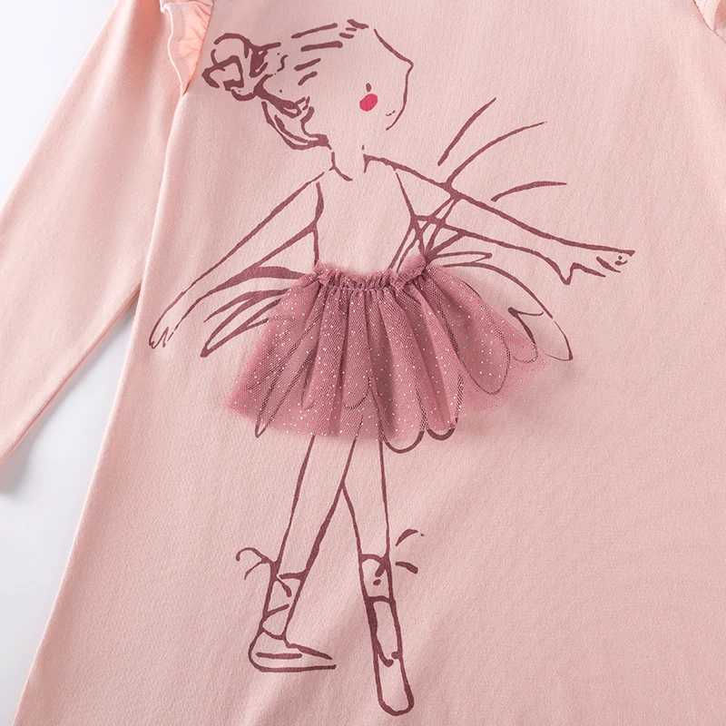 Little maven Kids Party Dress Cartoon Ballet Girl Appliques Baby Girl Costume Autumn Spring Childrens Clothing for Dresses C250916