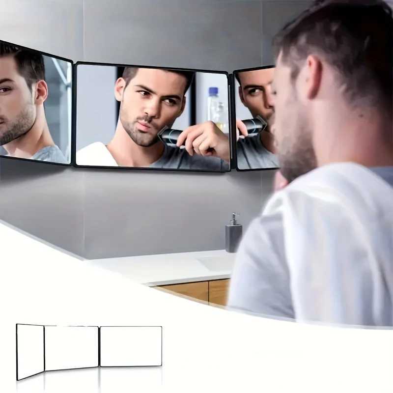 1pc Fourfold makeup mirror Multiangle handheld design suitable for selfcutting hair and allround daily beauty care C250916