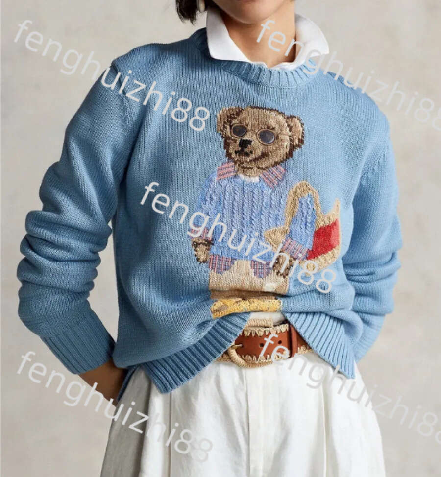 Designer Mens Jumpers Sweater Knit Pullover Cotton Polosweatshirtss Neck Flag Embroidery Long Sleeve Casual Bear For Women Fashion 9B8 Fe3