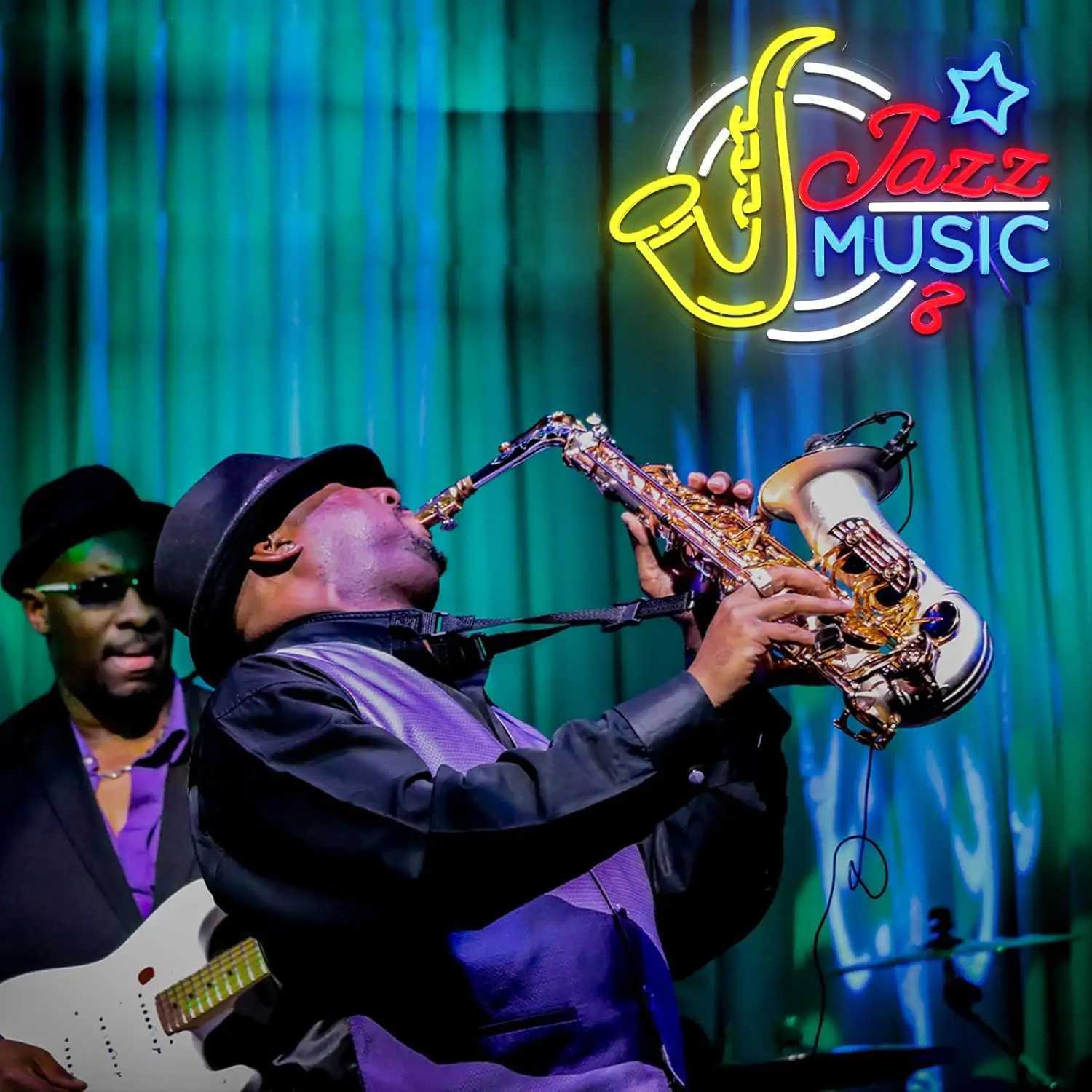 Jazz Music Neon Sign USB Dimmable LED Neon Light for Recording Room Show Bar Man Cave Club Party Retro Home Decoration Gift Y250916