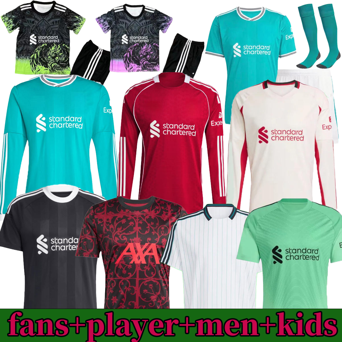 icons ISAK long sleeves Wirtz 25 26 MAC ALLISTER soccer jersey 2025 football shirt goalkeeper SZOBOSZLAI A.BECKER men kids kit SALAH Kerkez DIOGO J Pre-match Training