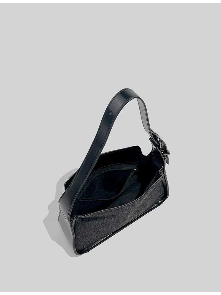 JIAERDI Vintage Black Denim Shoulder Bags Women Hot Girls New Casual Underarm Bag Purse Female Harajuku Aesthetic Handbag Y2k L250916
