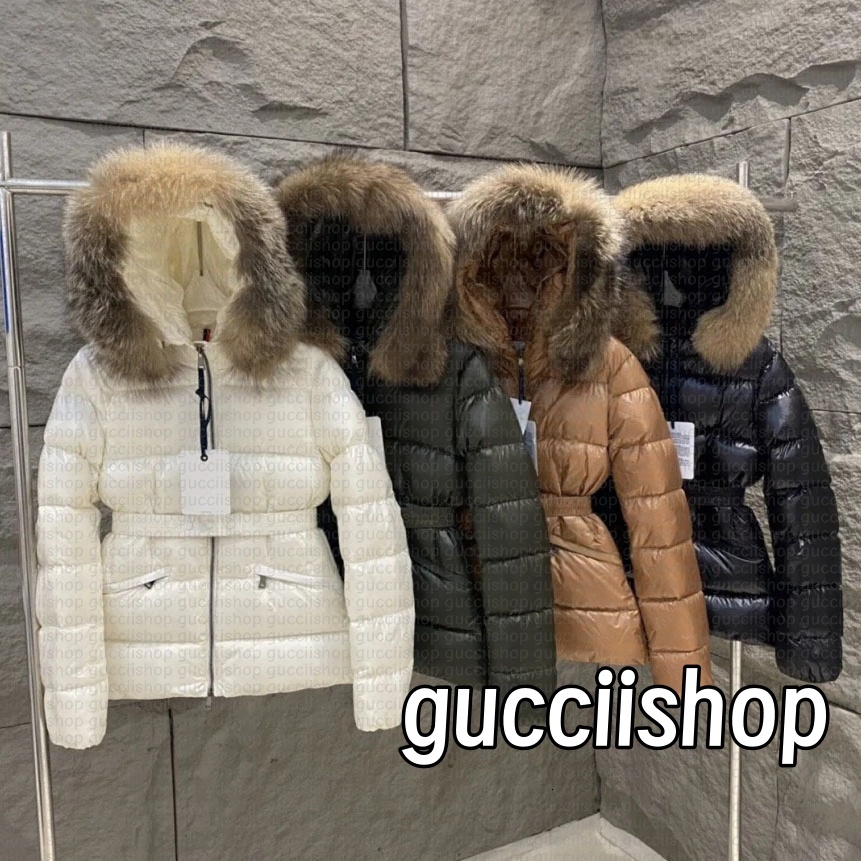 Womens coat designer woman jacket winter boed short down jackets fur coats real raccoon hair collar Puffer jacket women parkas with belt lady cotton coat outerw