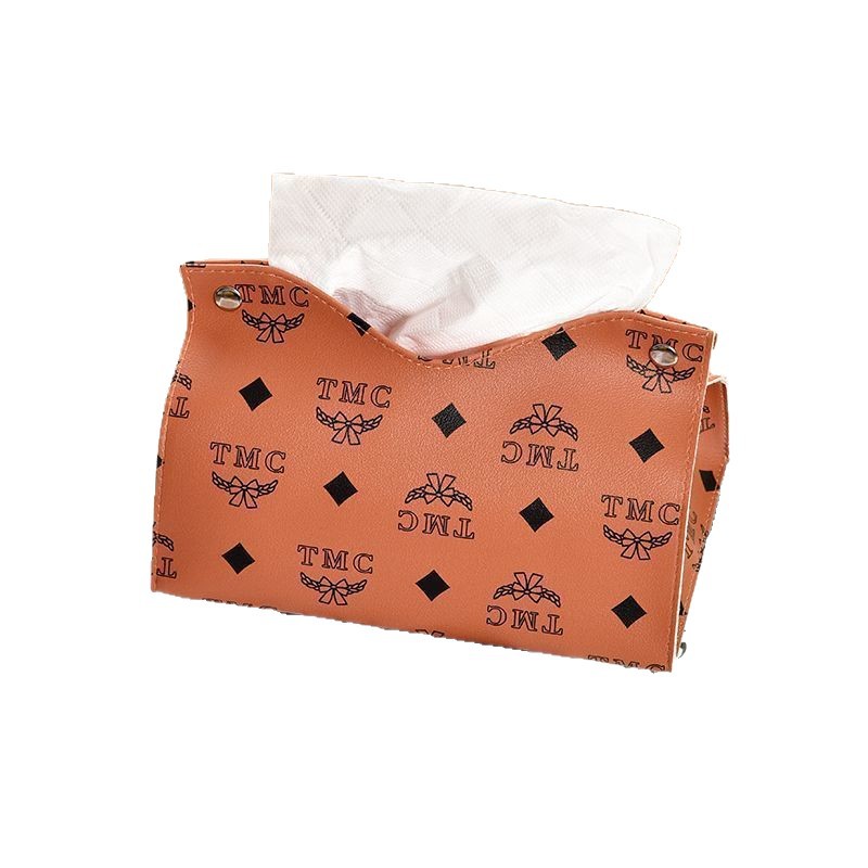 Designer Luxury Retro Furniture Tissue Box PU Leather Napkin Holder Desktop Bedroom Coffee Table Paper Drawer Leather Car Universal Organizer Classic 