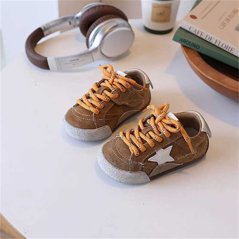 2025 New Autumn Children Shoes Leather Breathable Kids Casual Shoes Star Nonslip Fashion Toddler Girls Boys Sneakers 2333 W251021