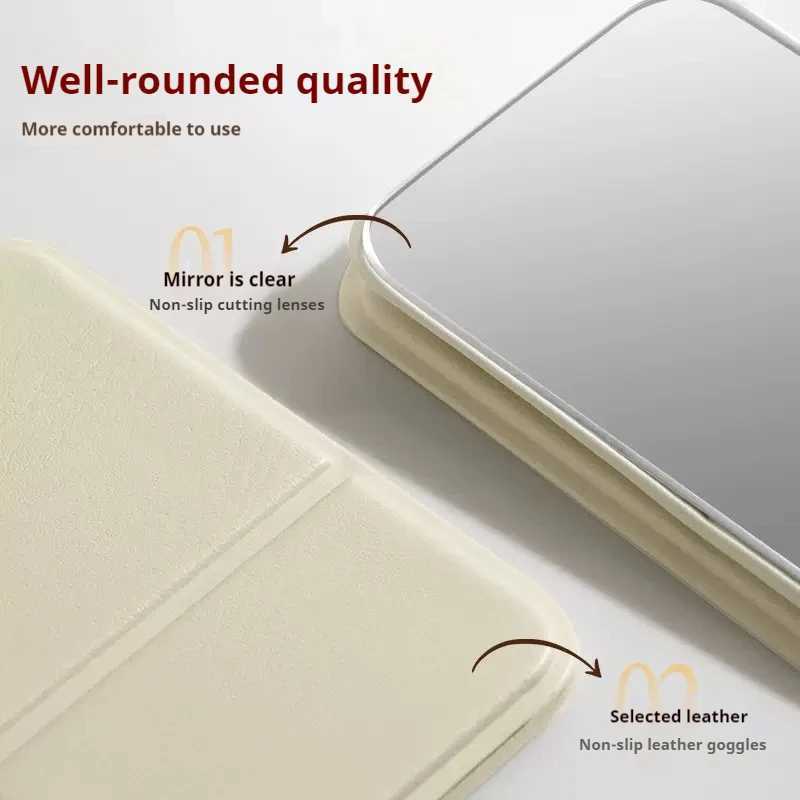Portable Handheld Mini Makeup Mirror Dormitory Tabletop And Office Use Adjustable And Portable Folding Mirror C250916