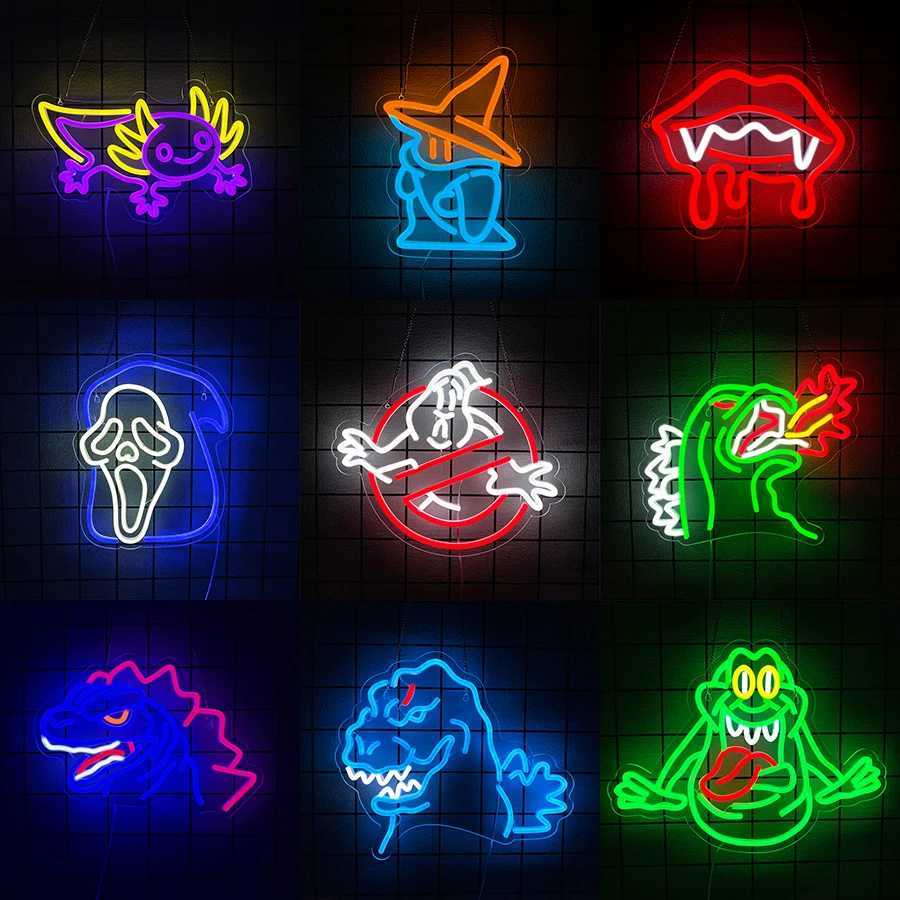 Ghost busters Neon Sign for Wall DecorLED Dinosaur Neon LightMonster LED Sign Ghost Decor for Party Bedroom Bar Man Cave Y250916