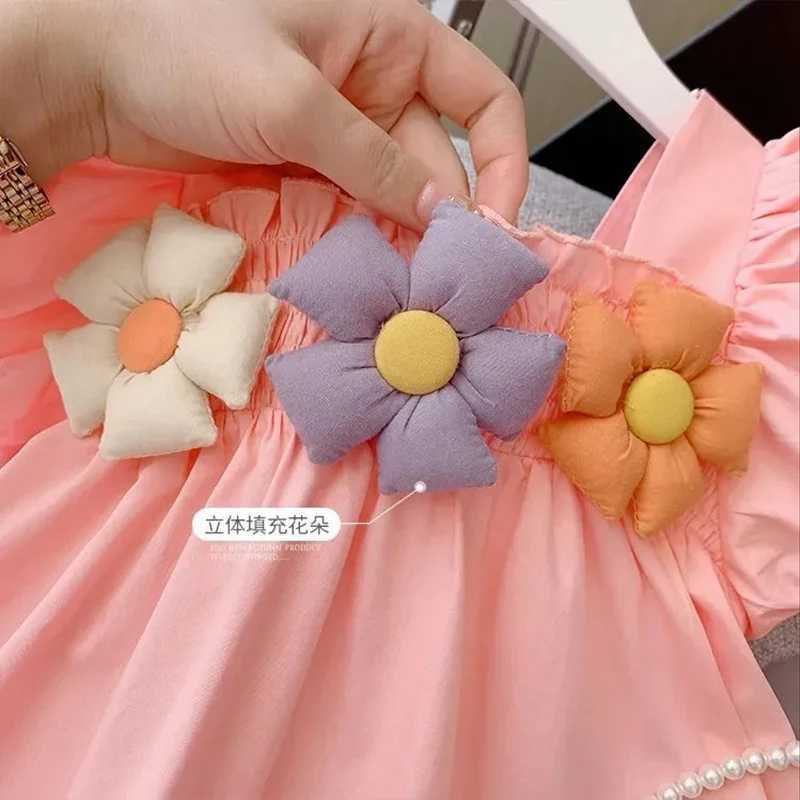 Girls Princess Dress Summer Baby Puff Sleeves Elegant Dress Children Flowers Frock Kids Birthday Party Clothing 19 Years Old C250916