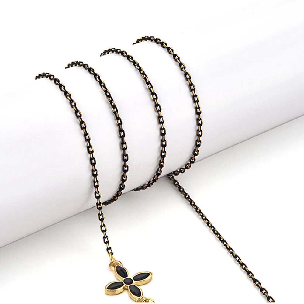 Glasses Metal Chain Women Men Metal Sunglasses Flowers Beaded Eyeglass Lanyard Hold Straps Eyewear Retainer Jewelry Rope250915