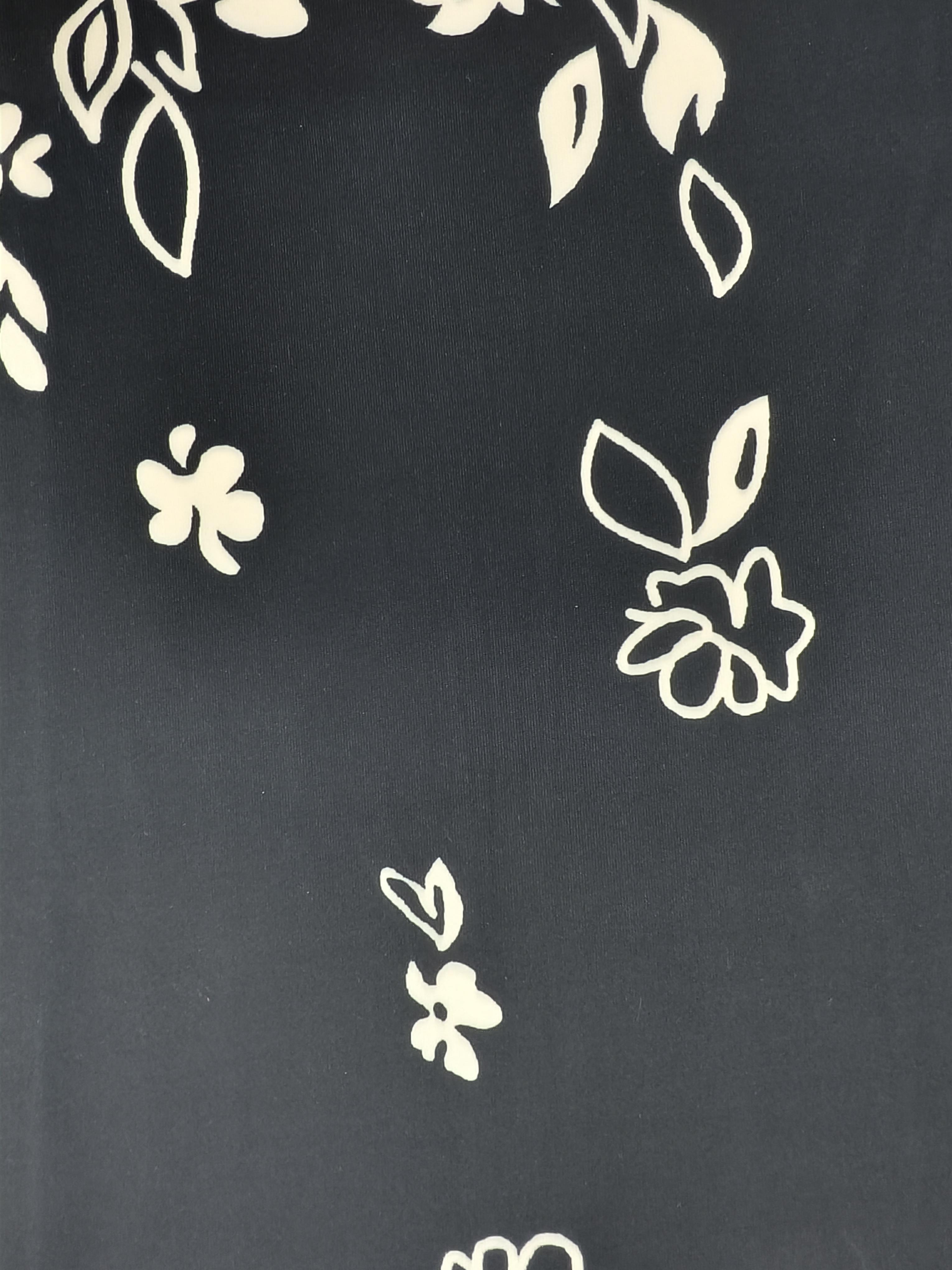 Autumn New Women's Floral Printed Round Neck Long Sleeve Top Casual Fashion Navy Blue Plus Size Blouse CF41360