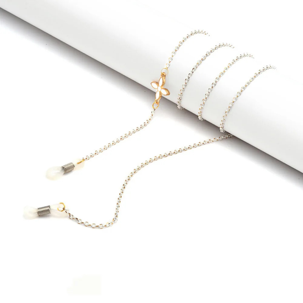 Glasses Metal Chain Women Men Metal Sunglasses Flowers Beaded Eyeglass Lanyard Hold Straps Eyewear Retainer Jewelry Rope250915