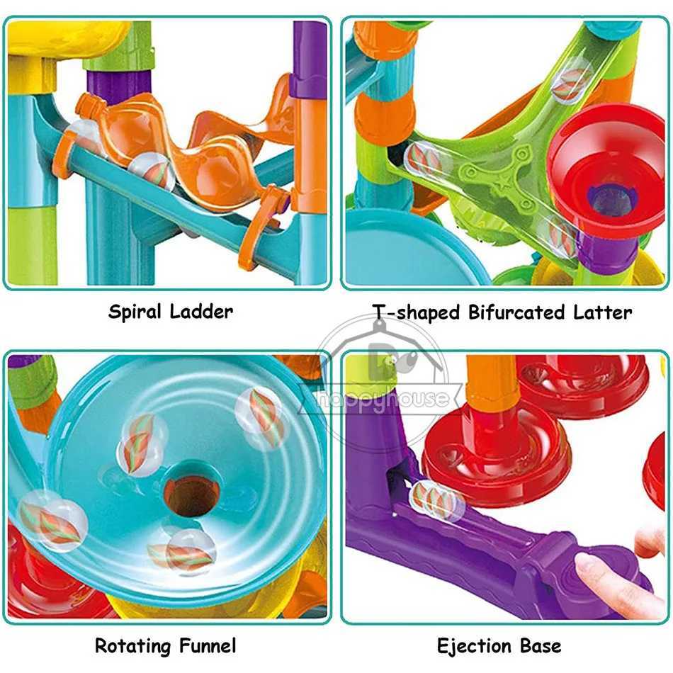 Marble Run Race Track Building Blocks Kids 3D Maze Ball Roll Toy DIY Marble Run Race Coaster Set 80105109133pc Christmas Gift C250916