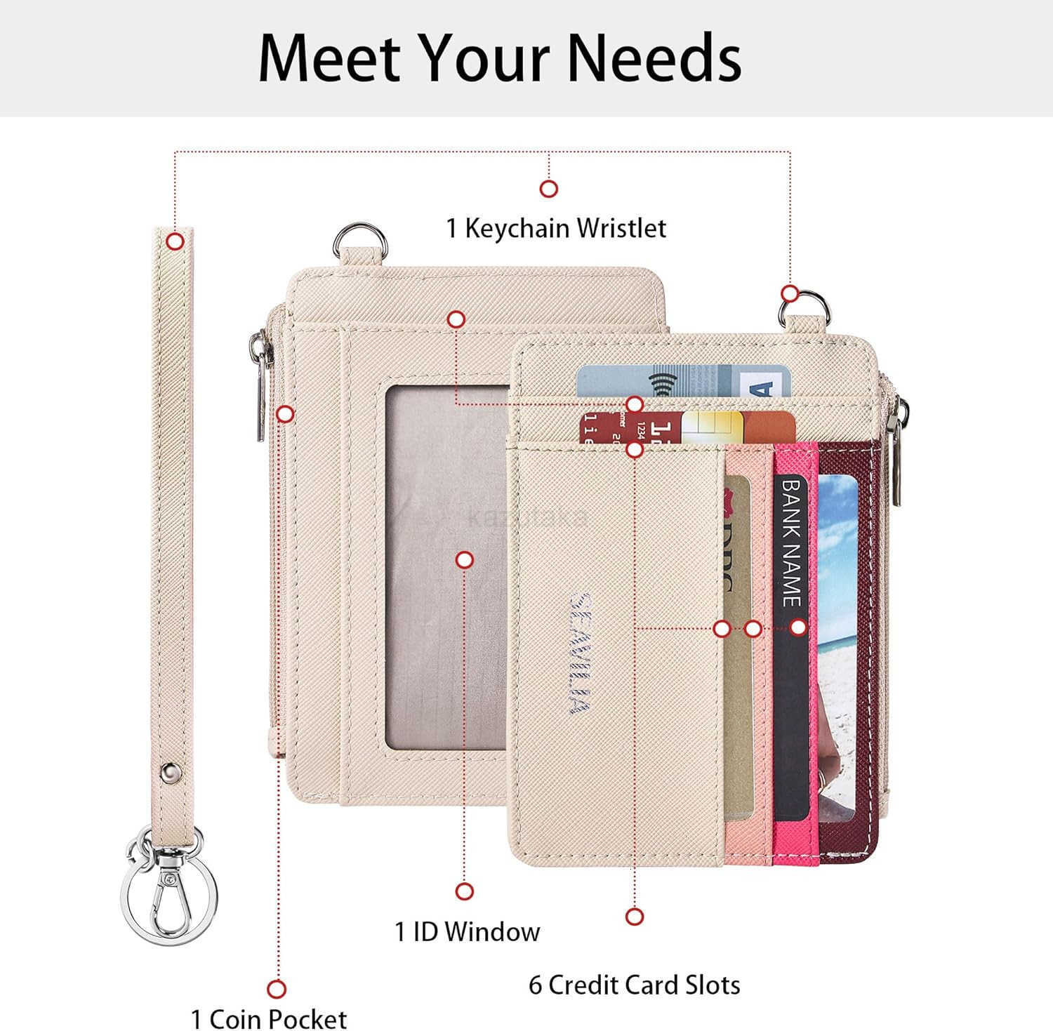 Small Wallet for Women Slim Wristlet Keychain Wallets RFID CARD Holder With Zipper Pocket ID Window Rainbow Pink Z250916