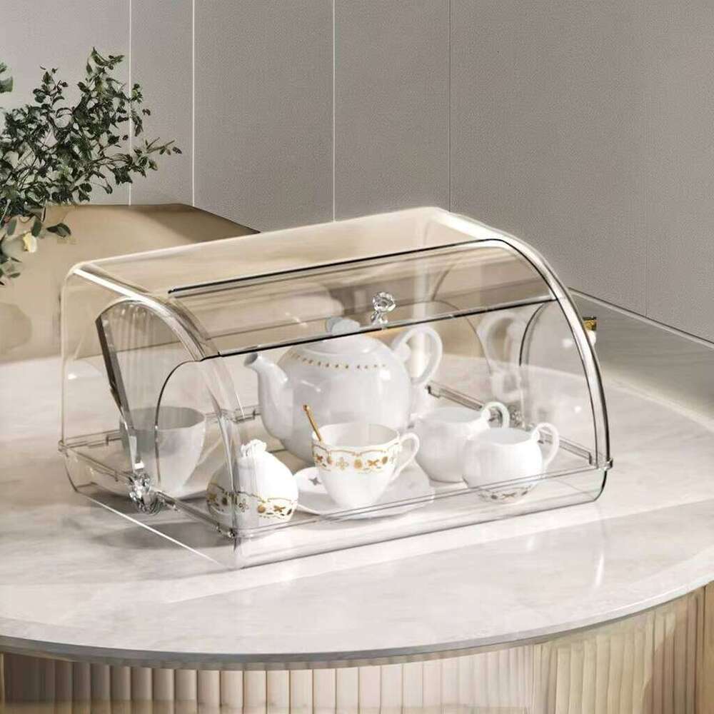 Modern Rectangular Plastic Bread Storage Container PE Food Locker Cake Stand with Aluminum Dessert Containers for Sundries