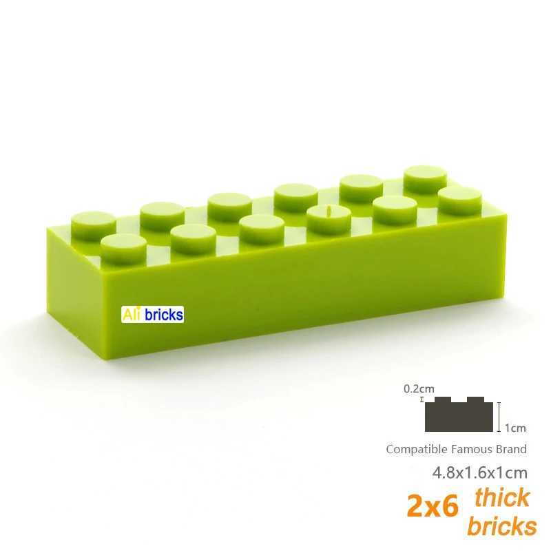 40pcs Bulk Building Blocks Thick Figures Bricks 2x6 Dots Educational Creative Size Compatible With 2456 Plastic Toy for Children C250916