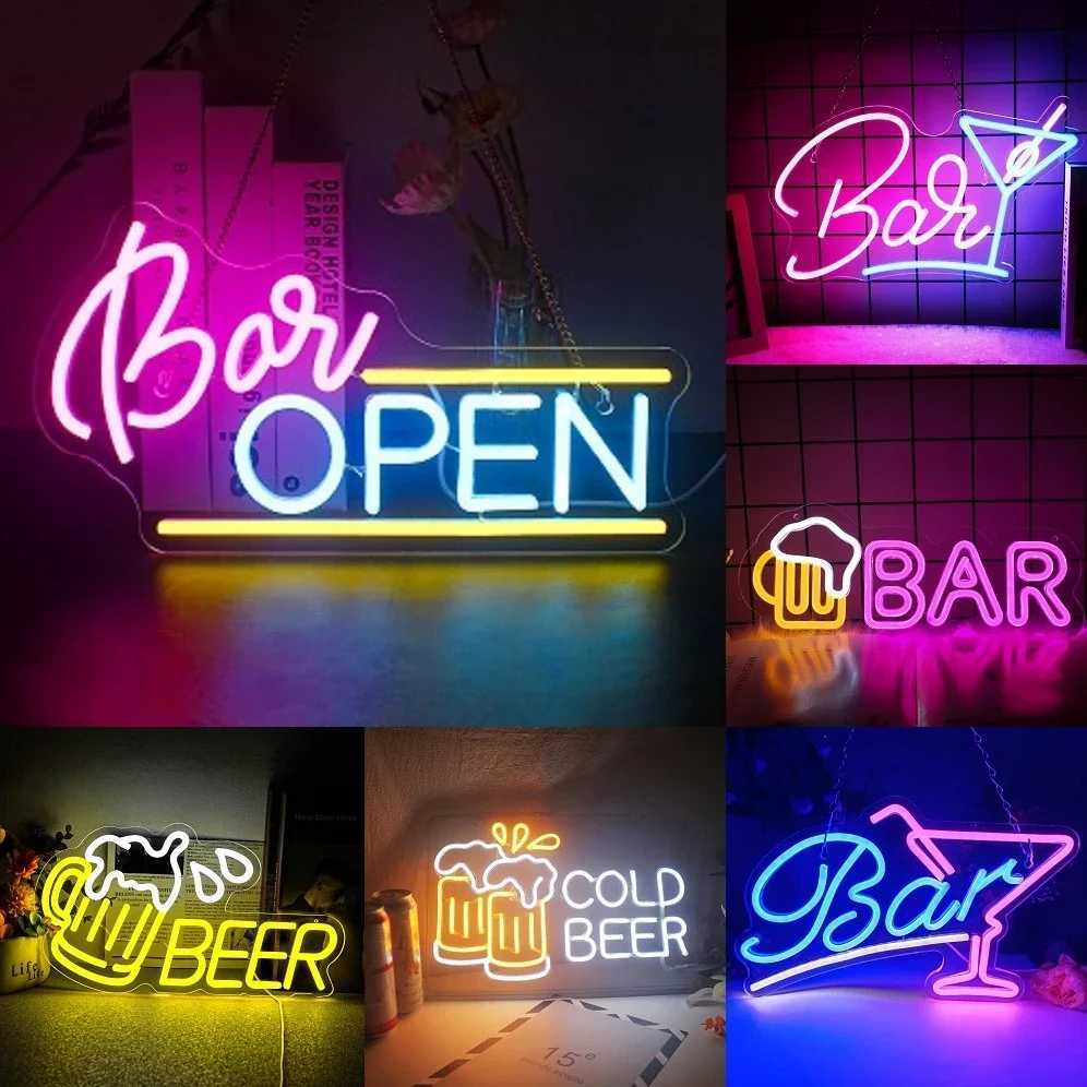 Open Bar Beer Neon Sign Electric Pub Decor for Taverns Home Bars Party Basements and BrewThemed Spaces LED Lights Y250916