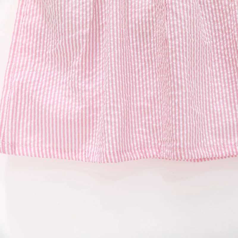 Little maven 2023 New Summer Girls Dress Pink Colors Lovely Peter Pan Collar Kids Party Dress Little Girls Fancy Dresses C250916