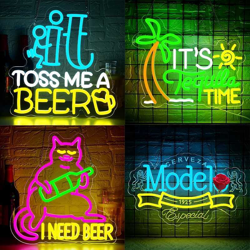 Beer Neon Sign for Wall Decor Drinking Neon Light for Man Cave Dimmable Beer LED Light Up Sign for Bar Pub Christmas Gift Y250916